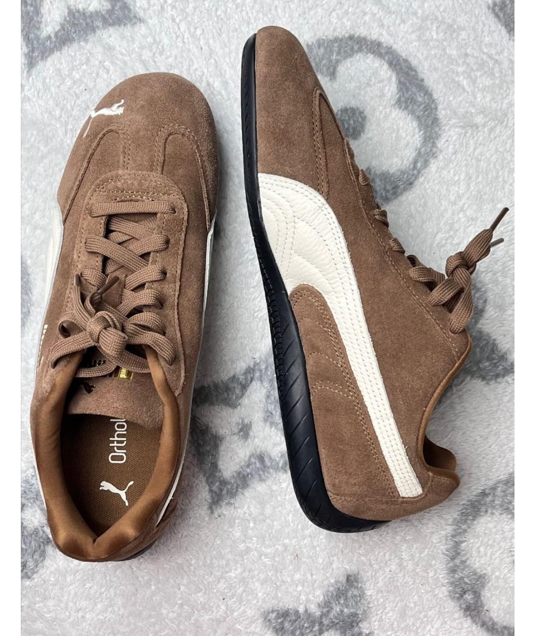 PUMA Коричневые замшевые кроссовки, фото 2