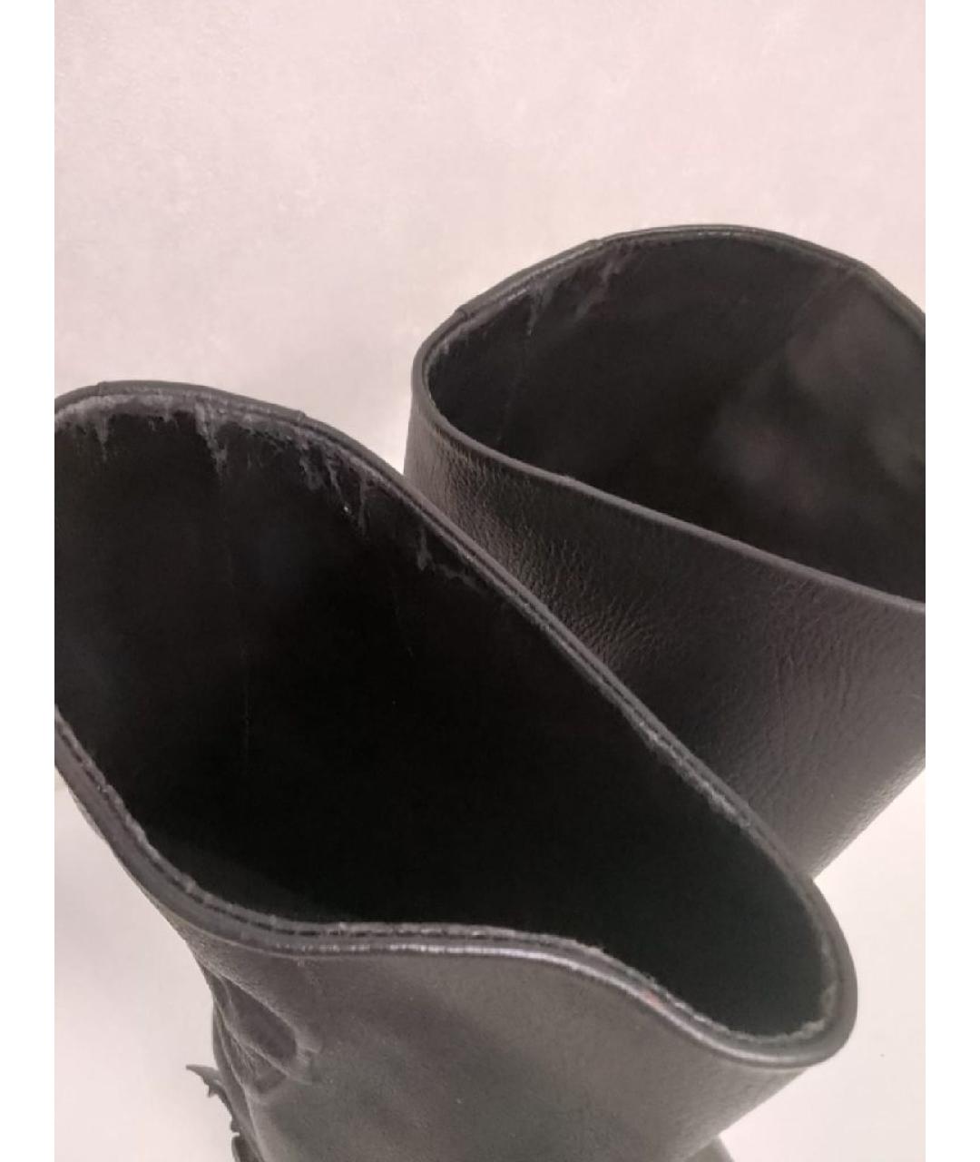 PHILIPP PLEIN Черные кожаные сапоги, фото 7