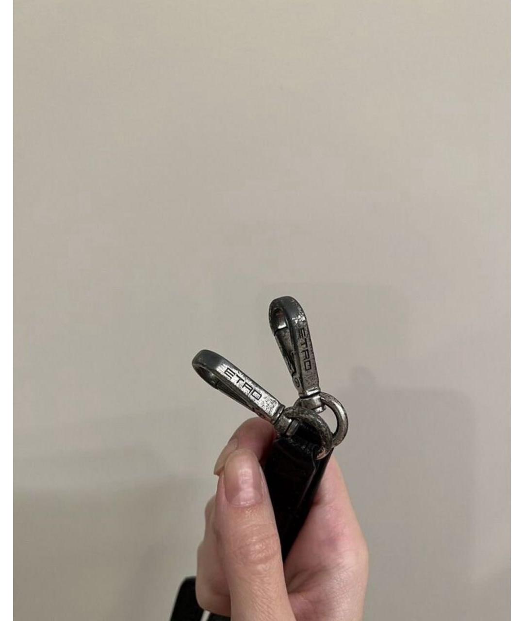 ETRO Черная кожаная сумка через плечо, фото 8