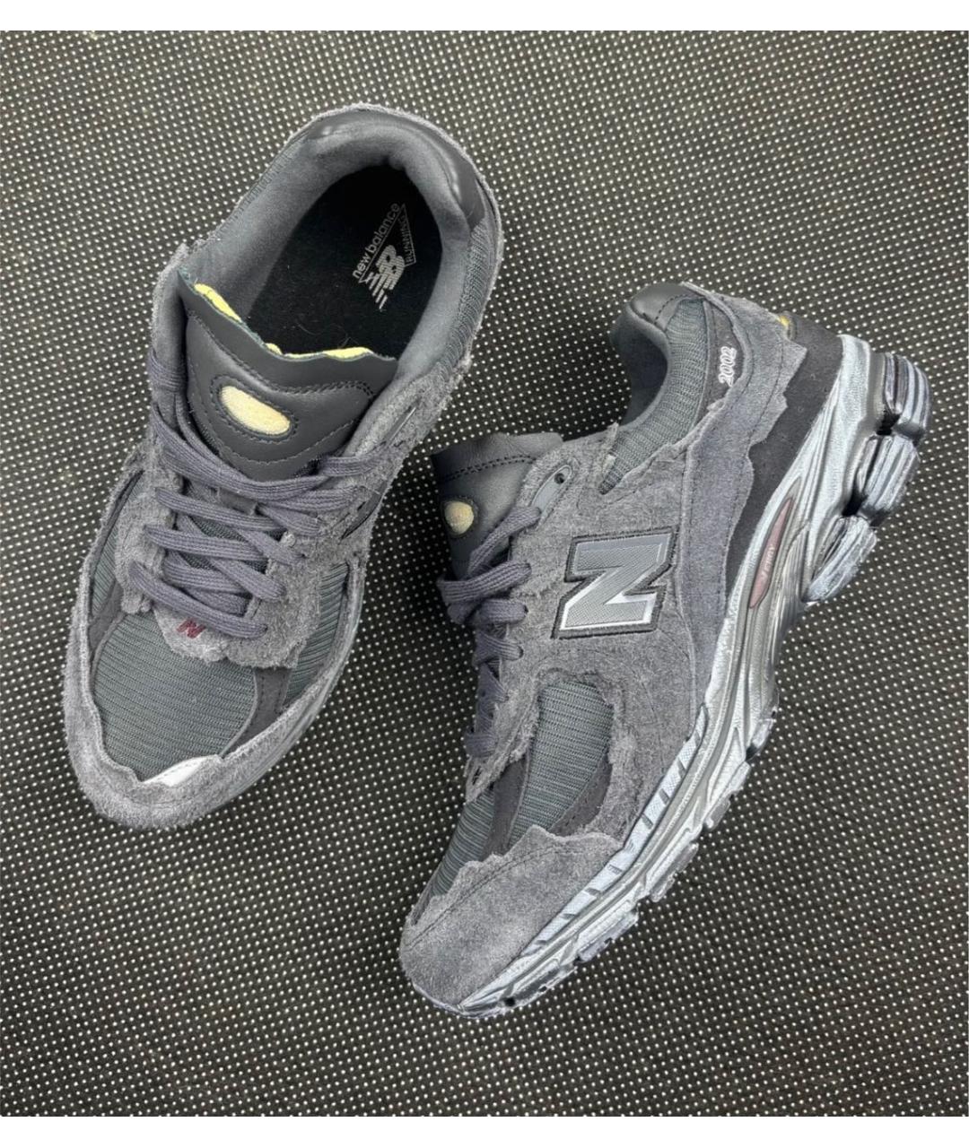 NEW BALANCE Антрацитовые замшевые низкие кроссовки / кеды, фото 4