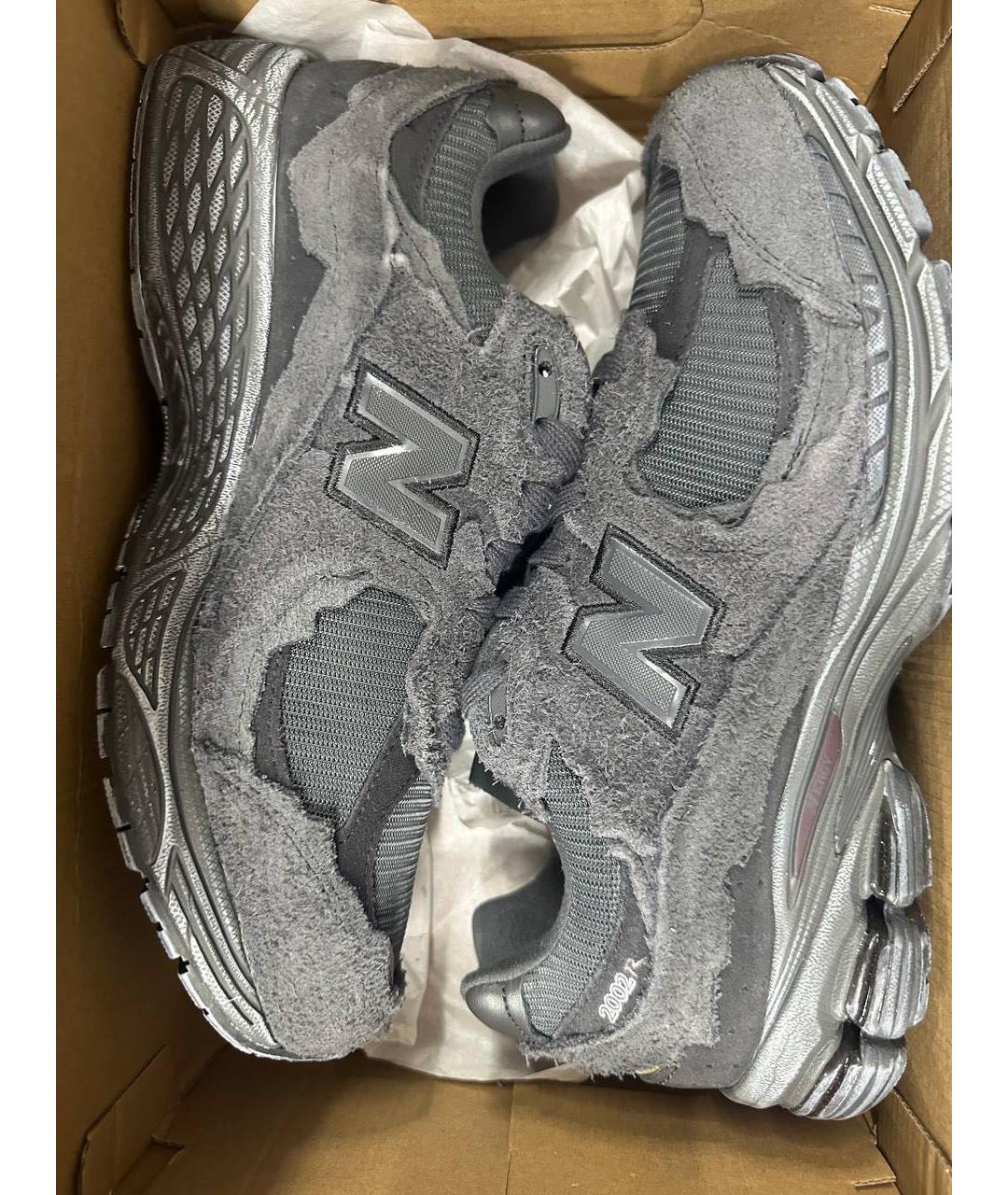 NEW BALANCE Антрацитовые замшевые низкие кроссовки / кеды, фото 2