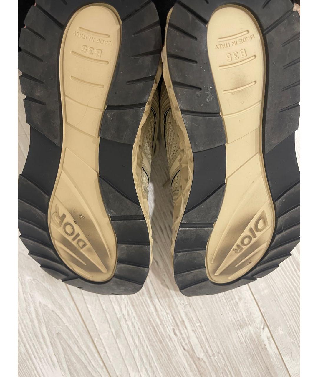 CHRISTIAN DIOR Бежевые текстильные слипоны, фото 4