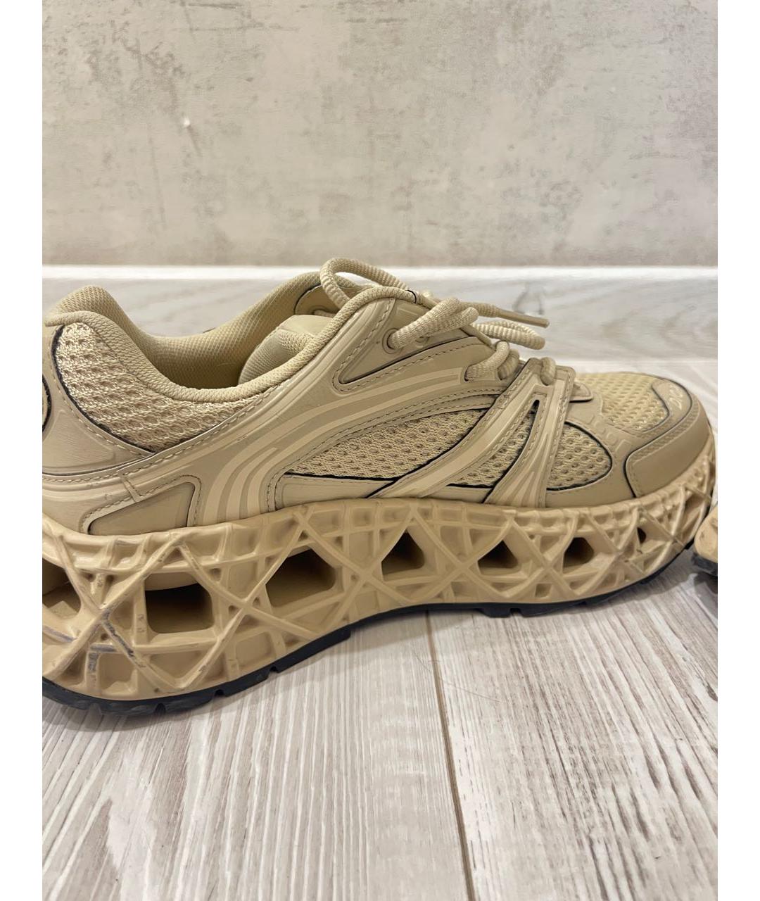 CHRISTIAN DIOR Бежевые текстильные слипоны, фото 6