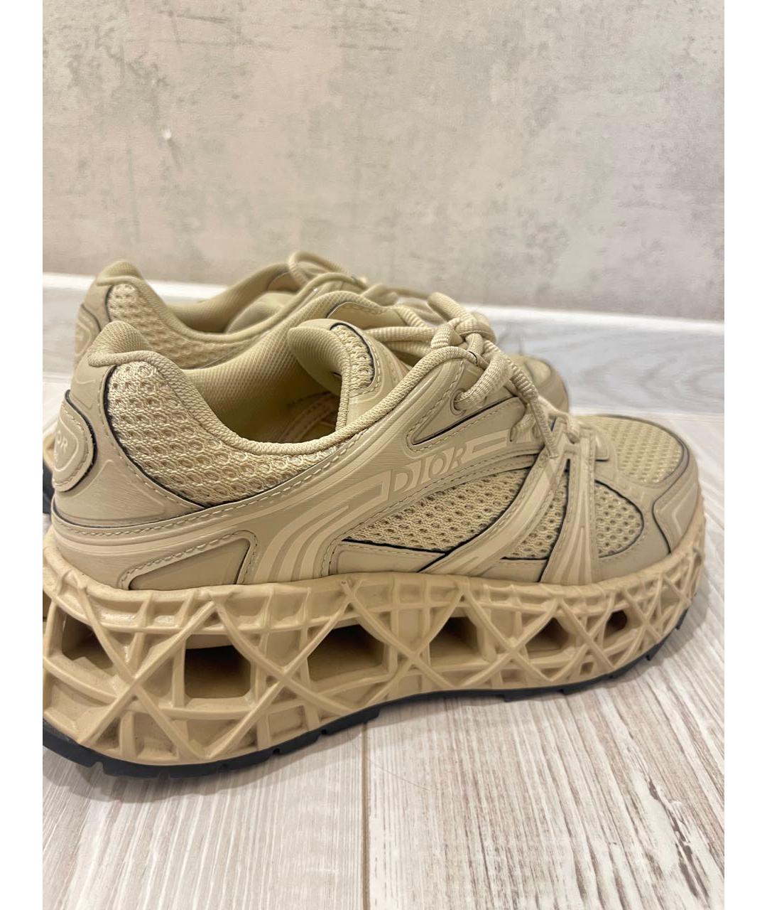 CHRISTIAN DIOR Бежевые текстильные слипоны, фото 5