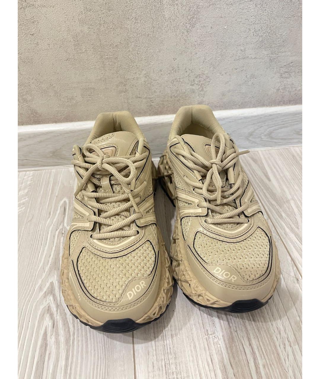 CHRISTIAN DIOR Бежевые текстильные слипоны, фото 2