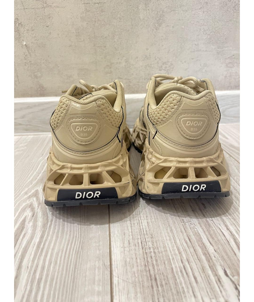 CHRISTIAN DIOR Бежевые текстильные слипоны, фото 7