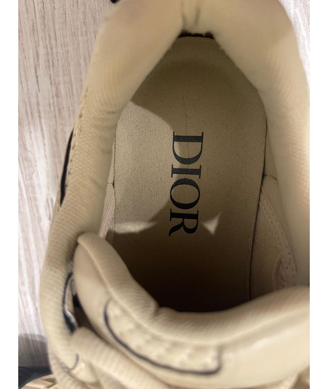 CHRISTIAN DIOR Бежевые текстильные слипоны, фото 3