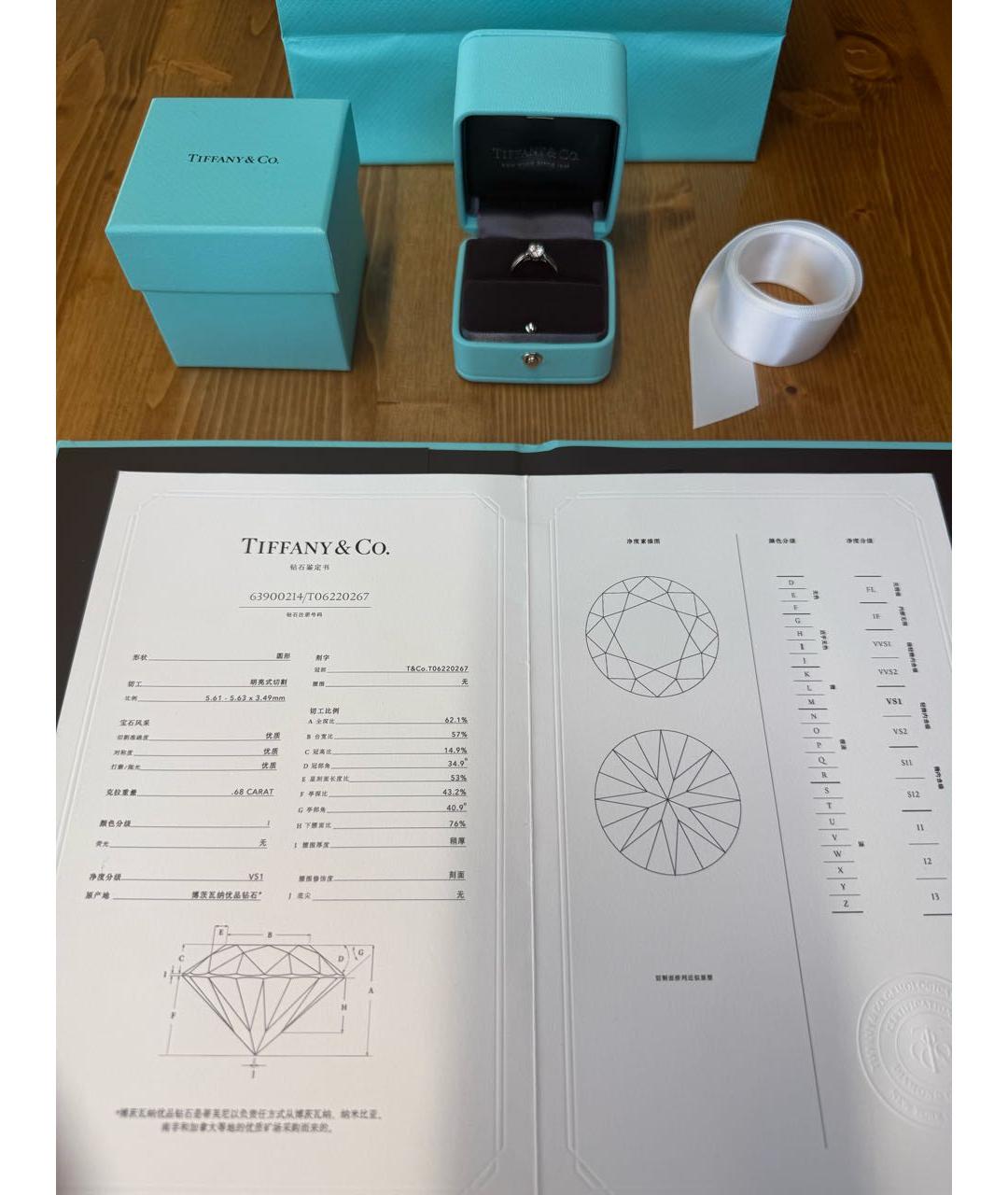 TIFFANY&CO Белое платиновое кольцо, фото 8