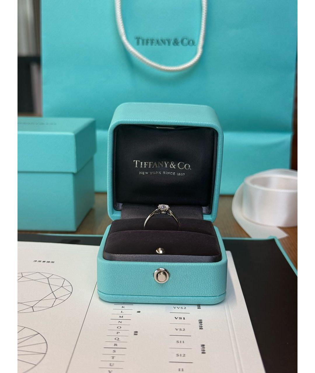 TIFFANY&CO Белое платиновое кольцо, фото 3