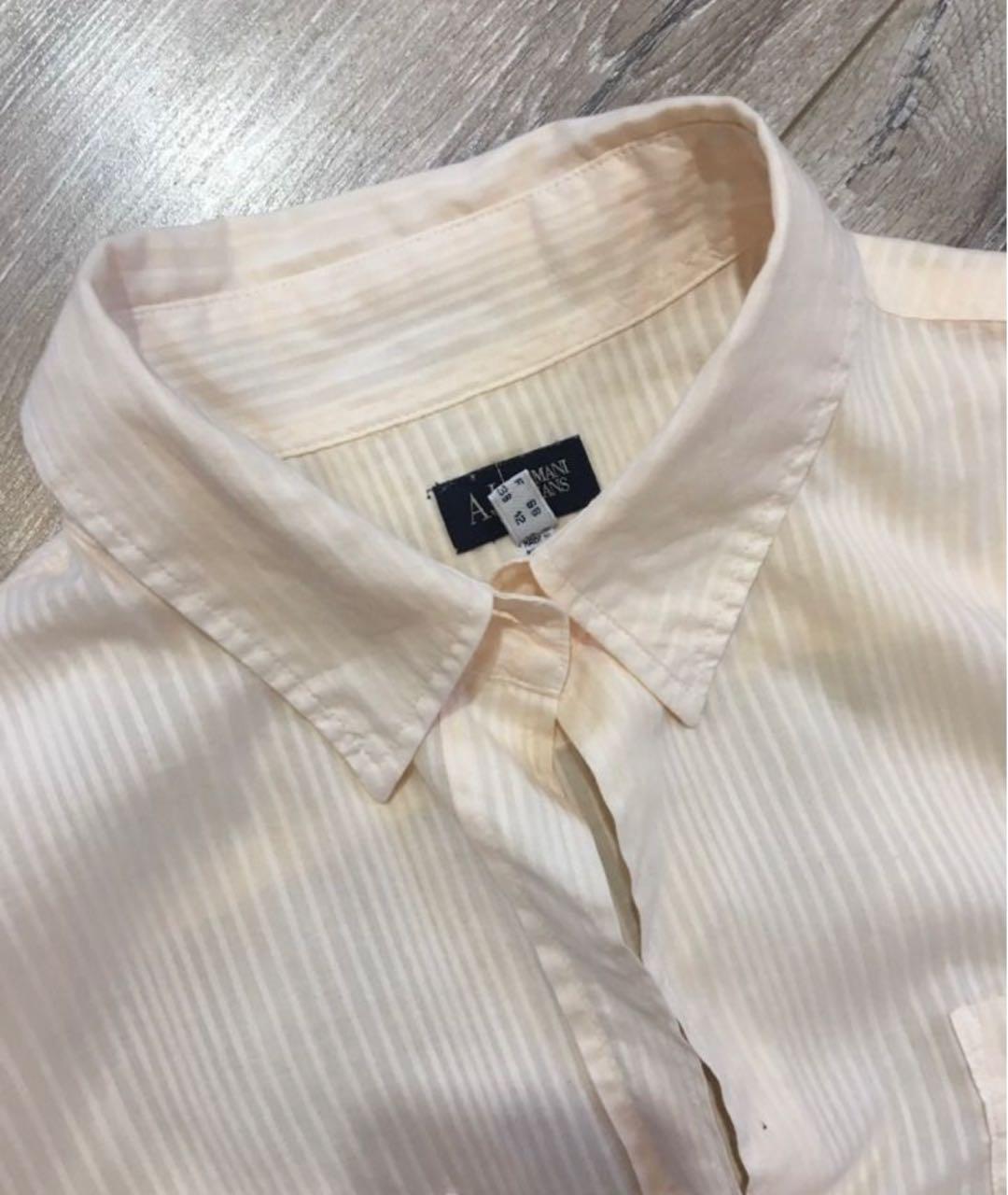 ARMANI JEANS Бежевая хлопковая рубашка, фото 4