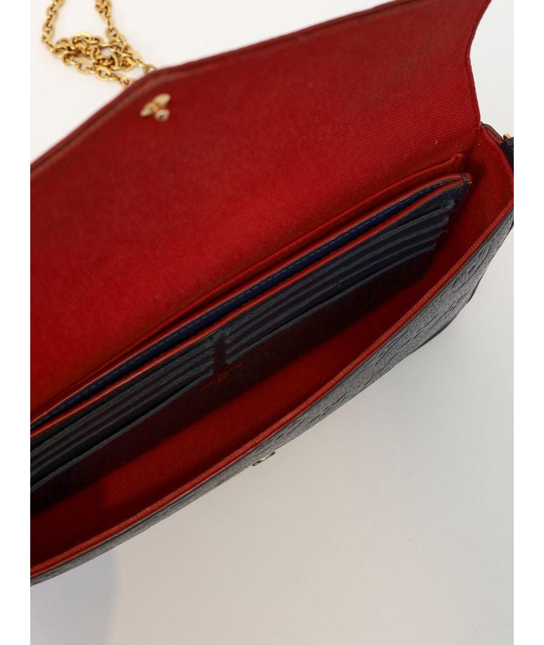 LOUIS VUITTON Темно-синяя кожаная сумка через плечо, фото 7