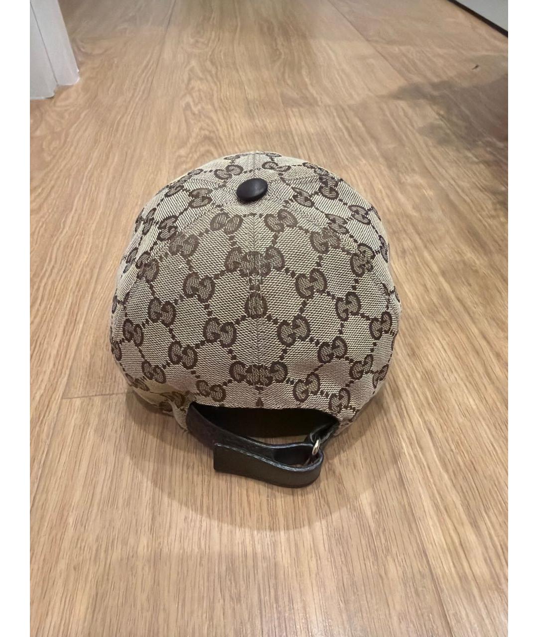 GUCCI Бежевая хлопковая кепка, фото 4