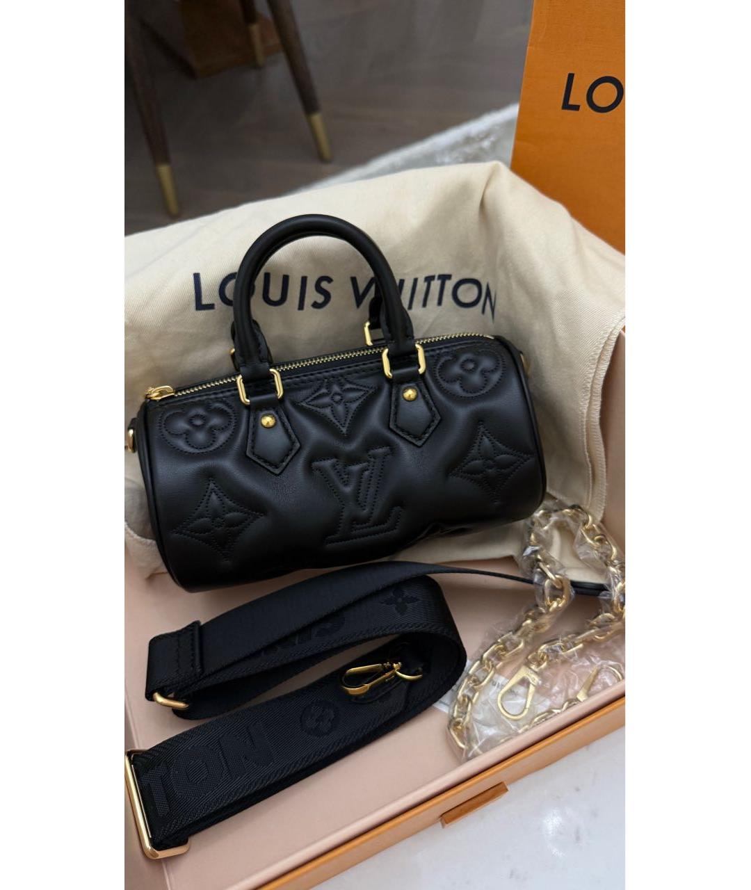 LOUIS VUITTON Черная кожаная сумка через плечо, фото 7