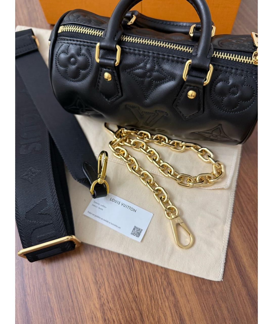 LOUIS VUITTON Черная кожаная сумка через плечо, фото 6