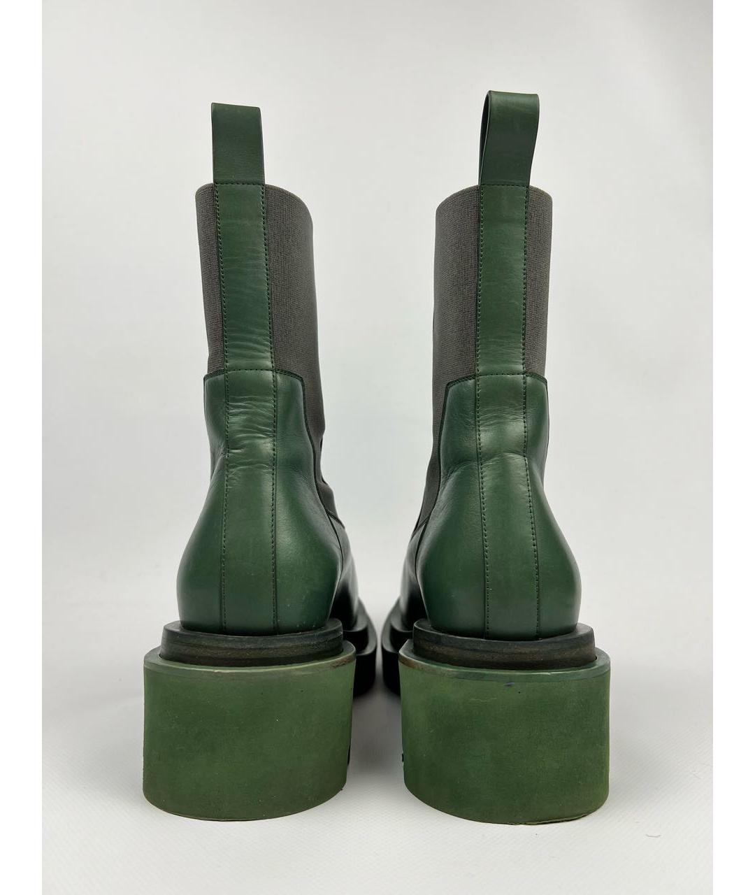 RICK OWENS Зеленые кожаные полусапоги, фото 3