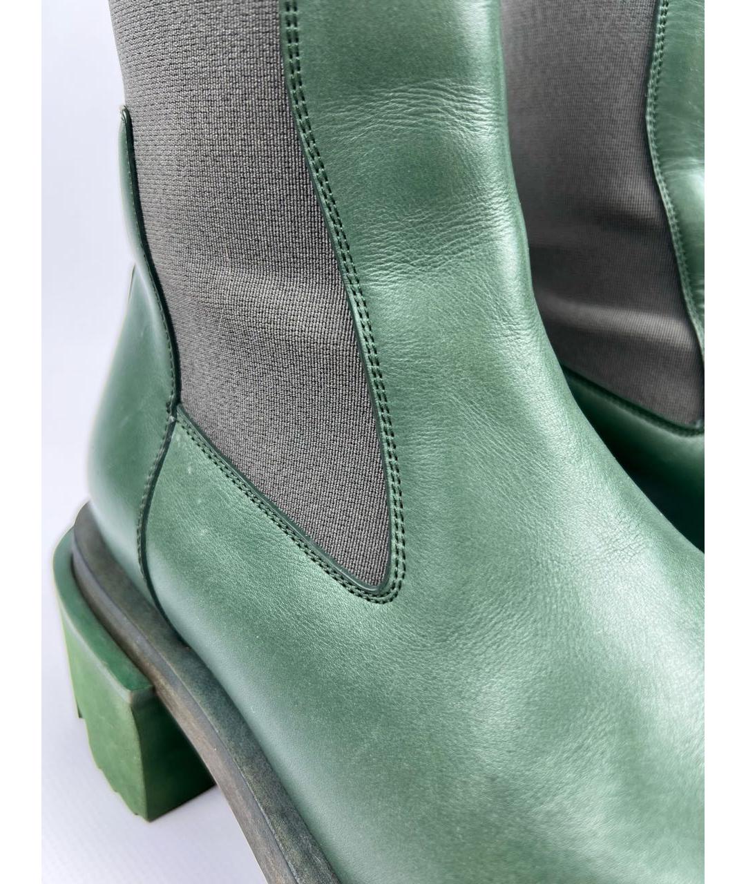 RICK OWENS Зеленые кожаные полусапоги, фото 4