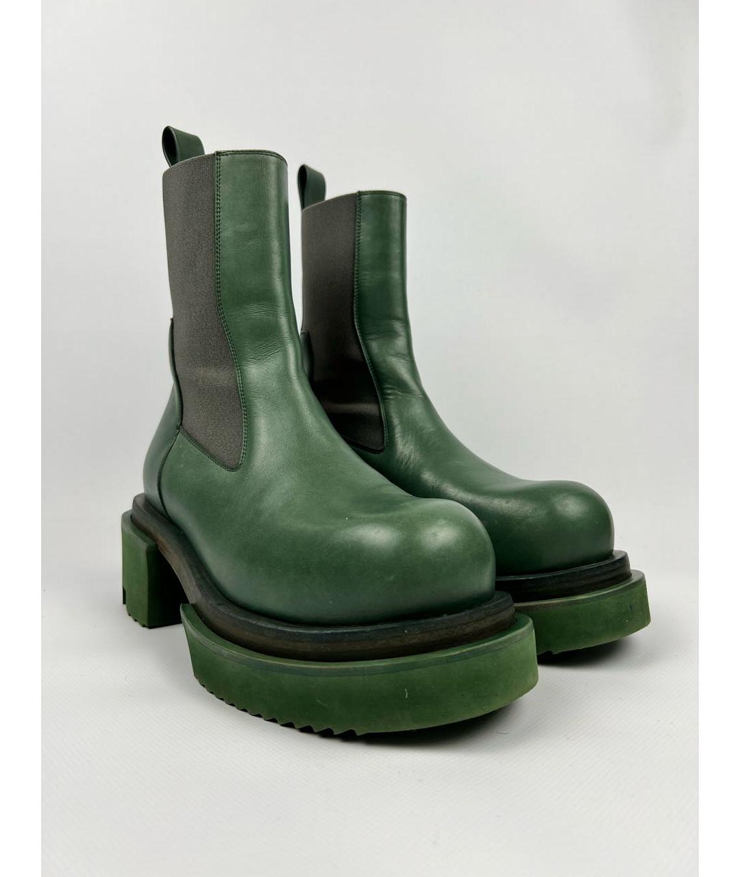 RICK OWENS Зеленые кожаные полусапоги, фото 2