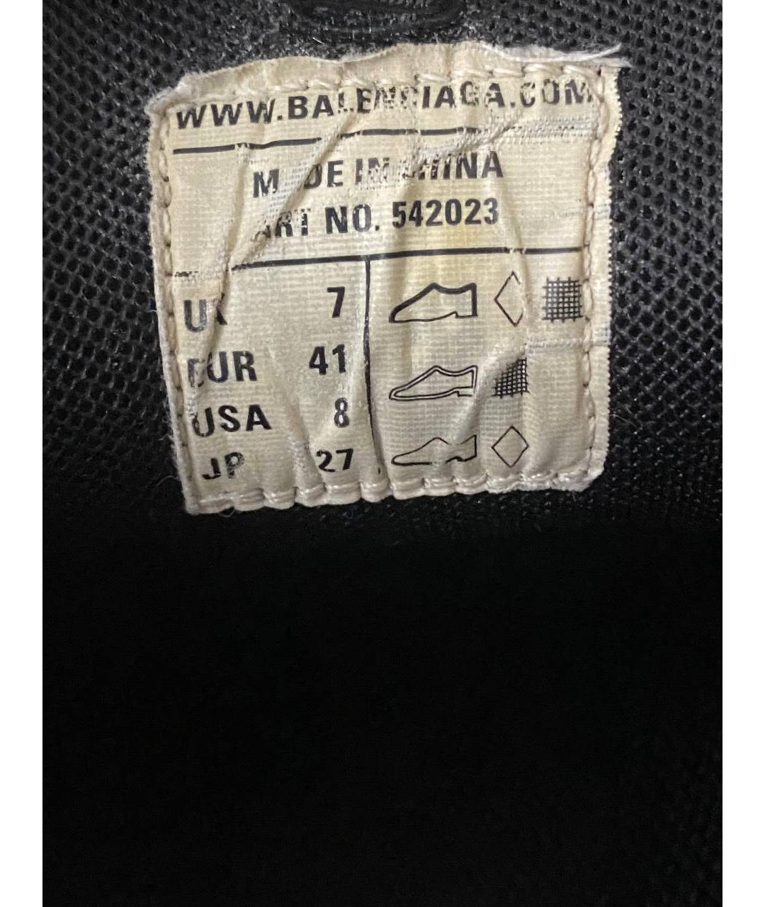 BALENCIAGA Черные текстильные низкие кроссовки / кеды, фото 6