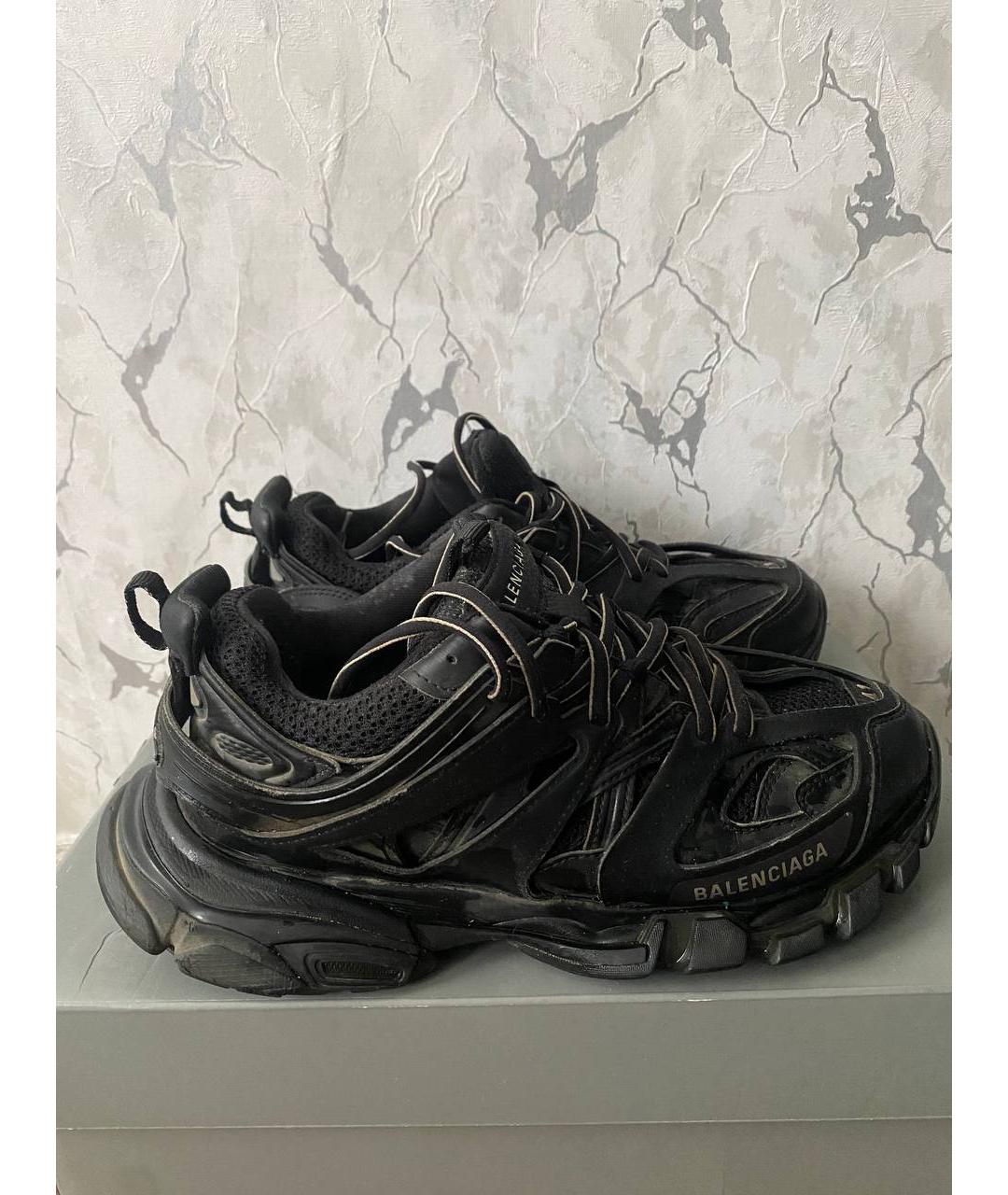 BALENCIAGA Черные текстильные низкие кроссовки / кеды, фото 3