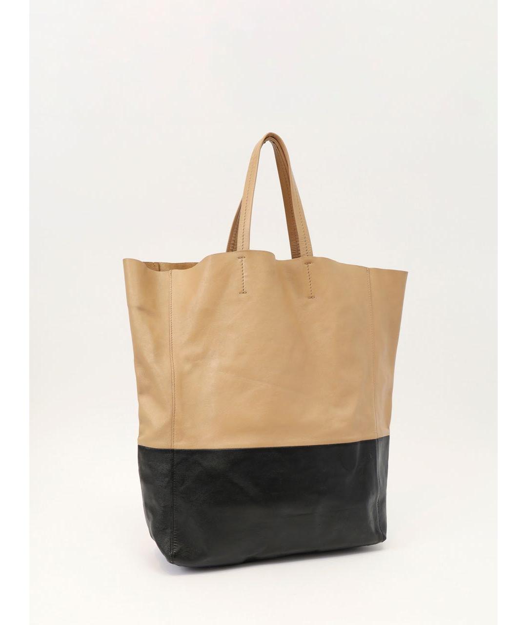 CELINE Бежевая кожаная сумка тоут, фото 3