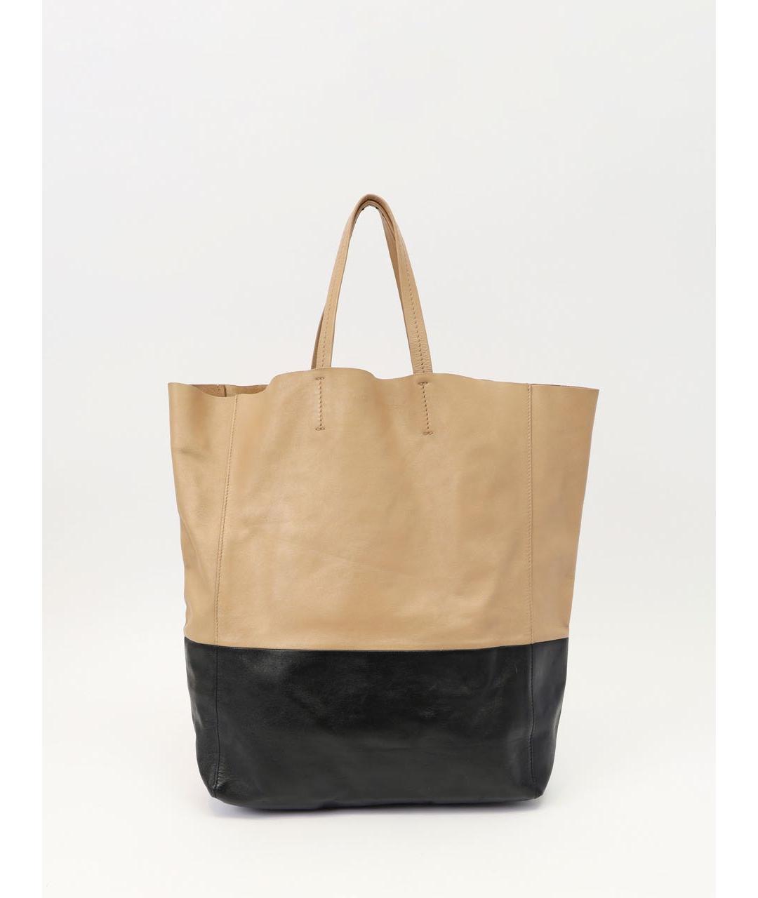 CELINE Бежевая кожаная сумка тоут, фото 9