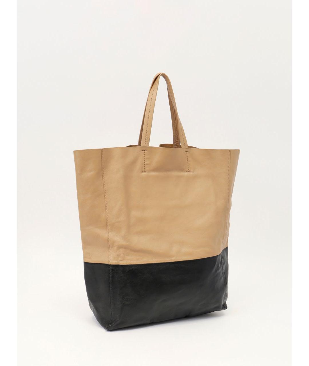 CELINE Бежевая кожаная сумка тоут, фото 4