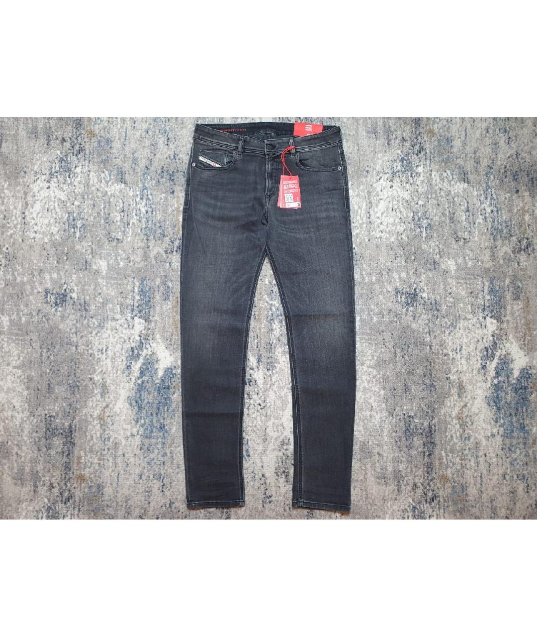 DIESEL Серые хлопко-эластановые джинсы скинни, фото 5