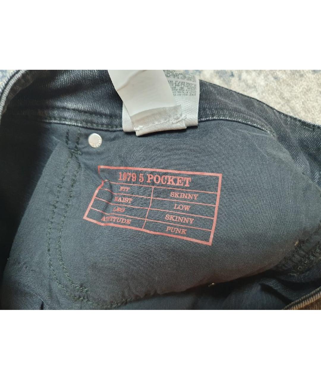 DIESEL Серые хлопко-эластановые джинсы скинни, фото 4