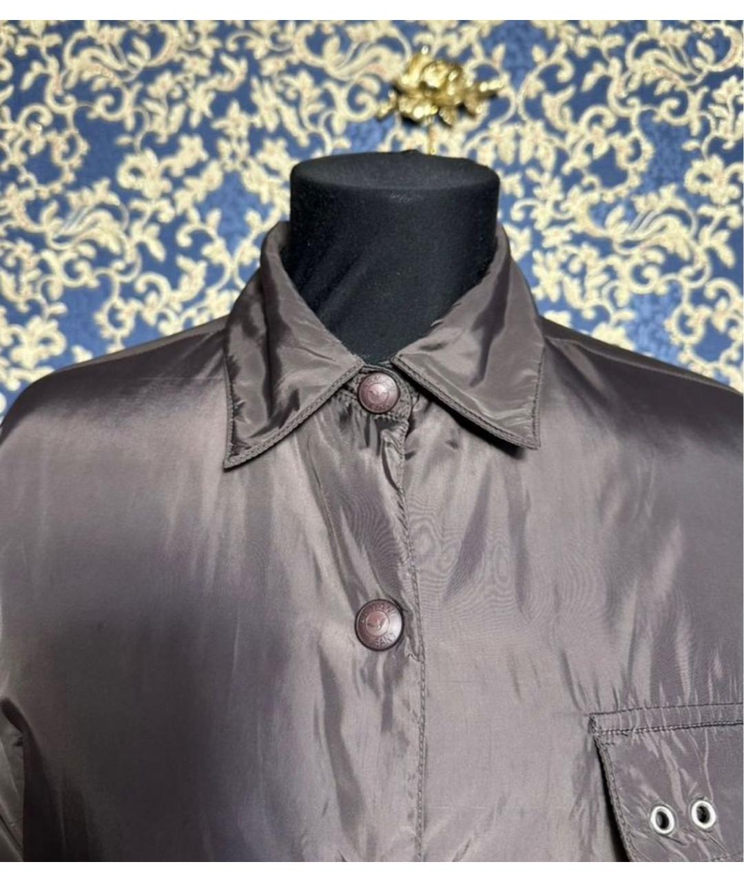 ARMANI JEANS Коричневая полиэстеровая куртка, фото 4