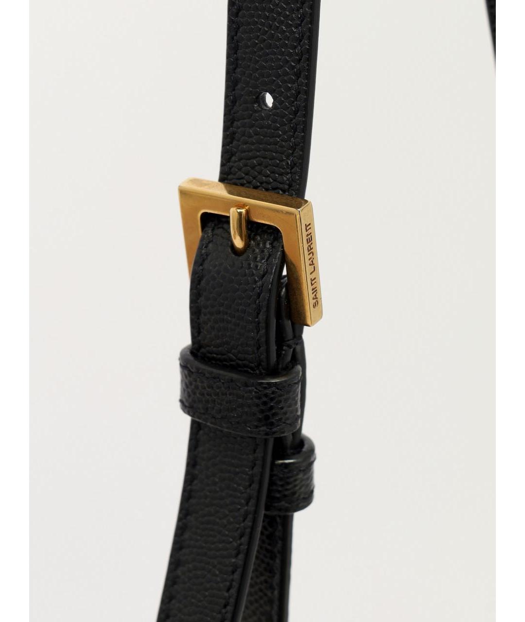 SAINT LAURENT Черная кожаная сумка через плечо, фото 8