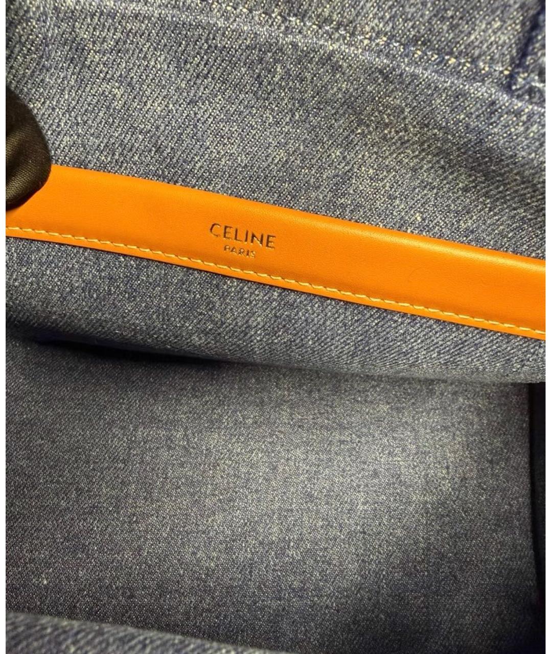 CELINE Синяя деним сумка тоут, фото 7
