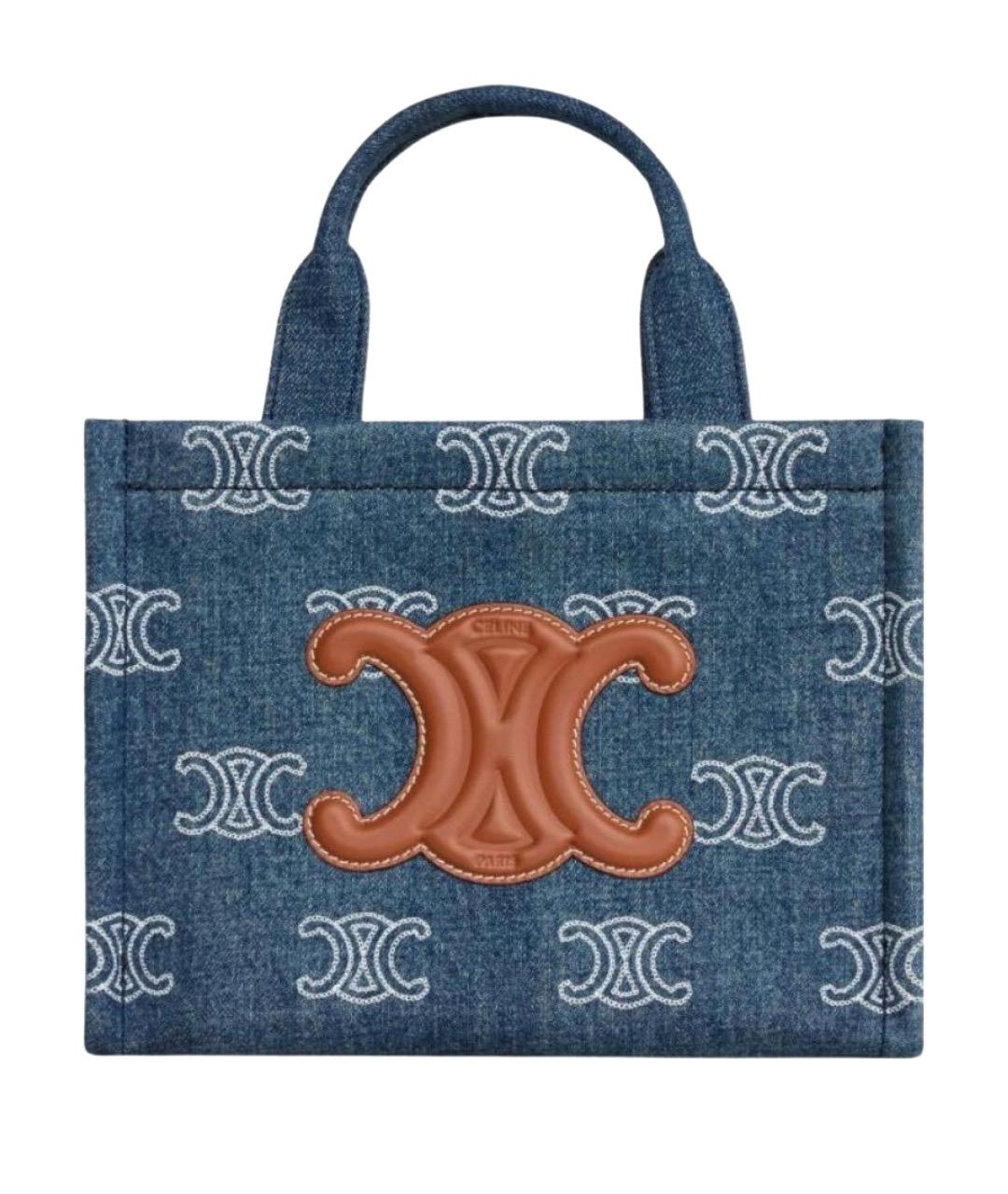 CELINE Синяя деним сумка тоут, фото 1