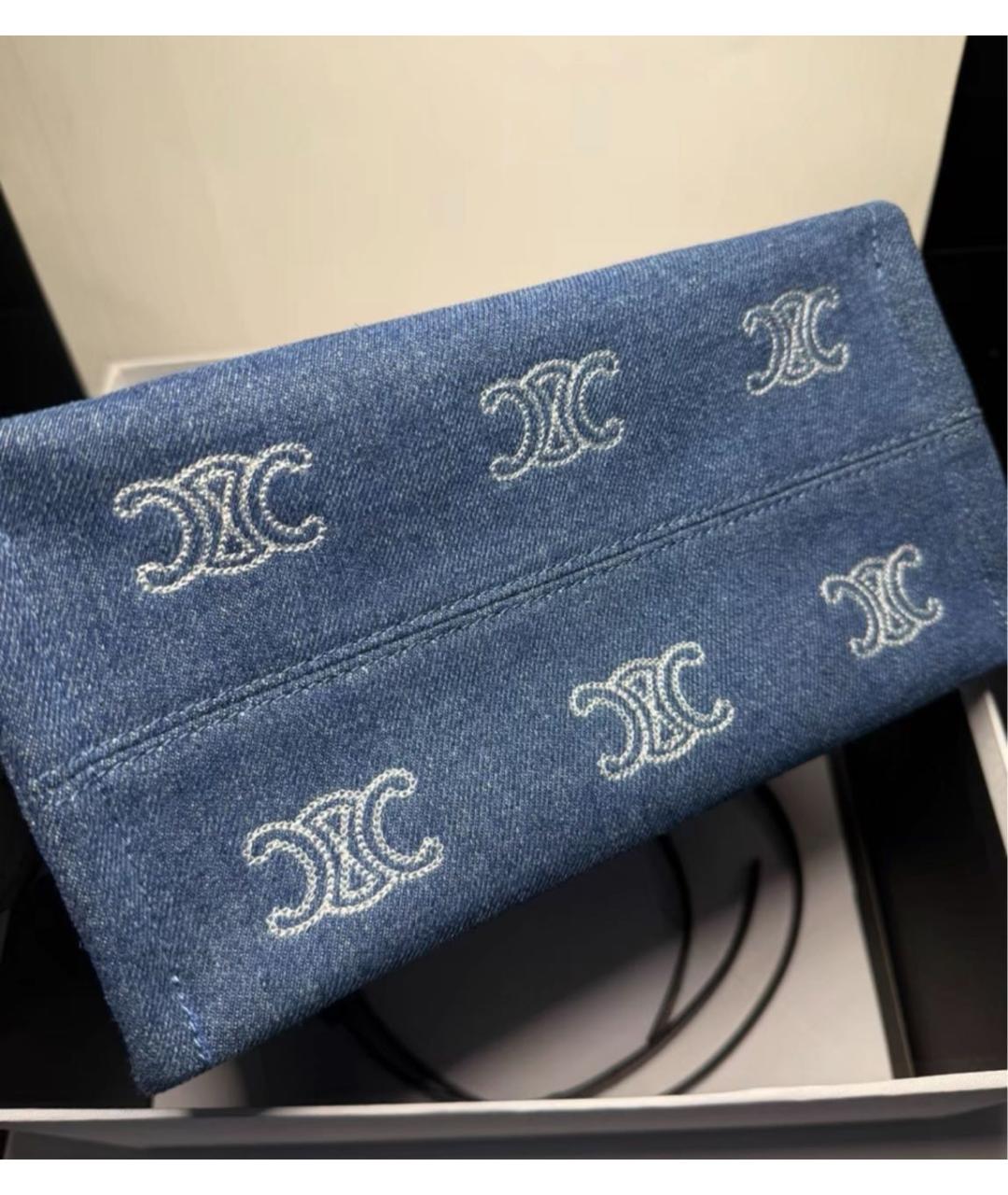 CELINE Синяя деним сумка тоут, фото 5