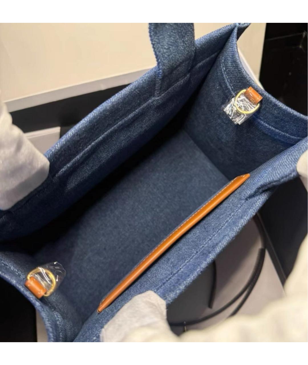 CELINE Синяя деним сумка тоут, фото 8