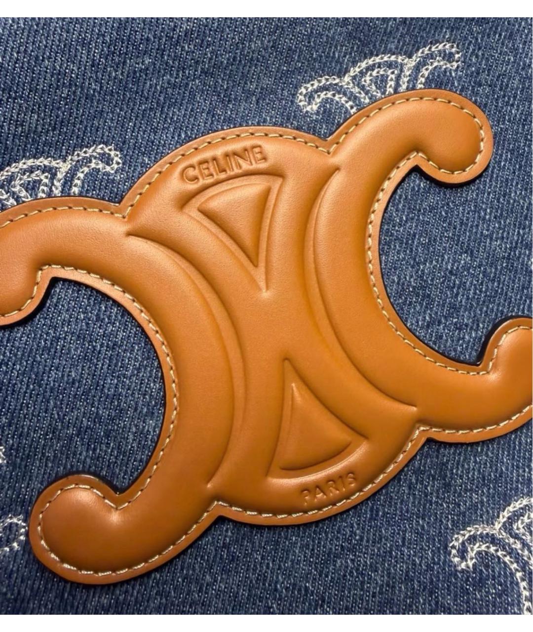 CELINE Синяя деним сумка тоут, фото 6