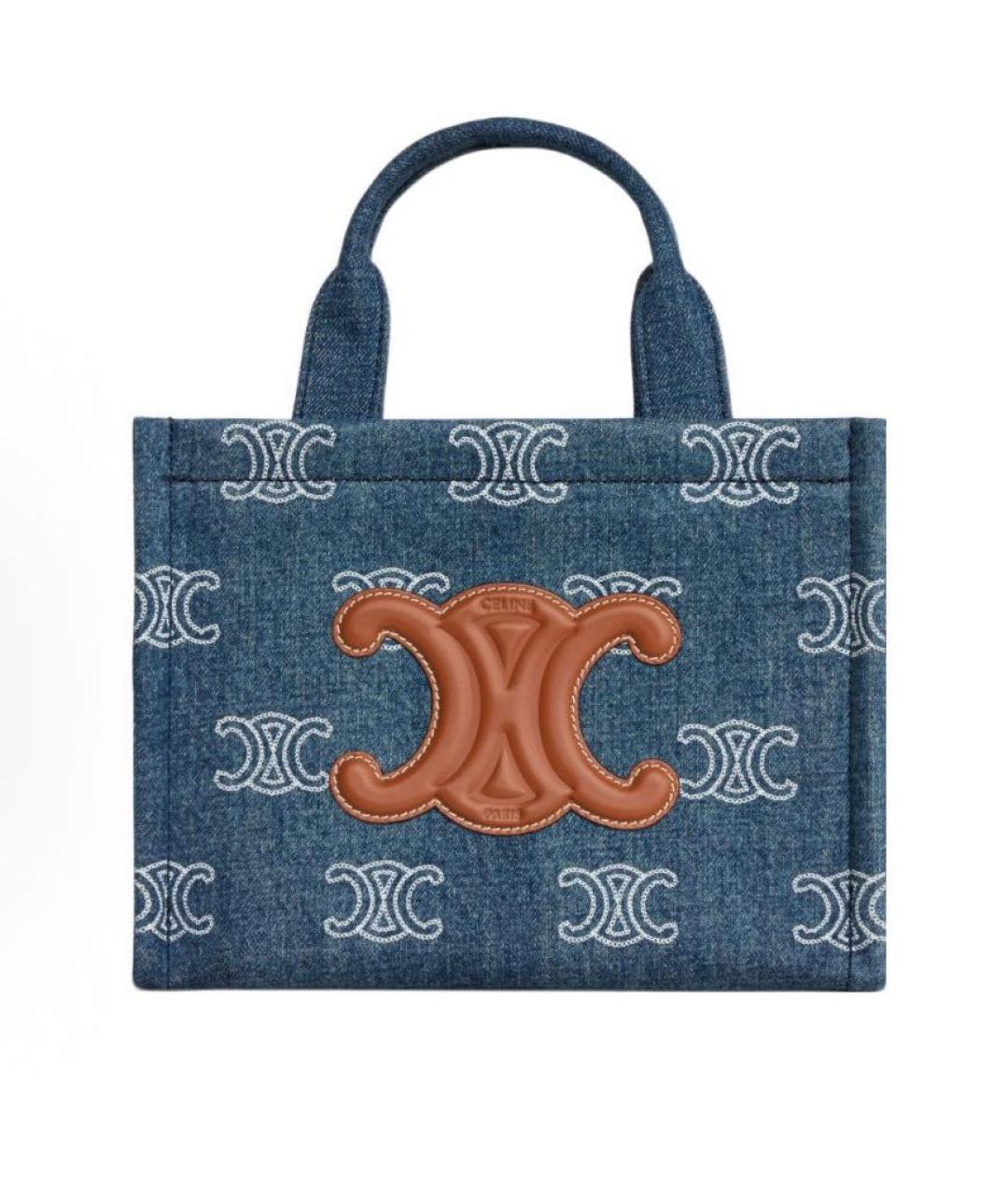 CELINE Синяя деним сумка тоут, фото 9