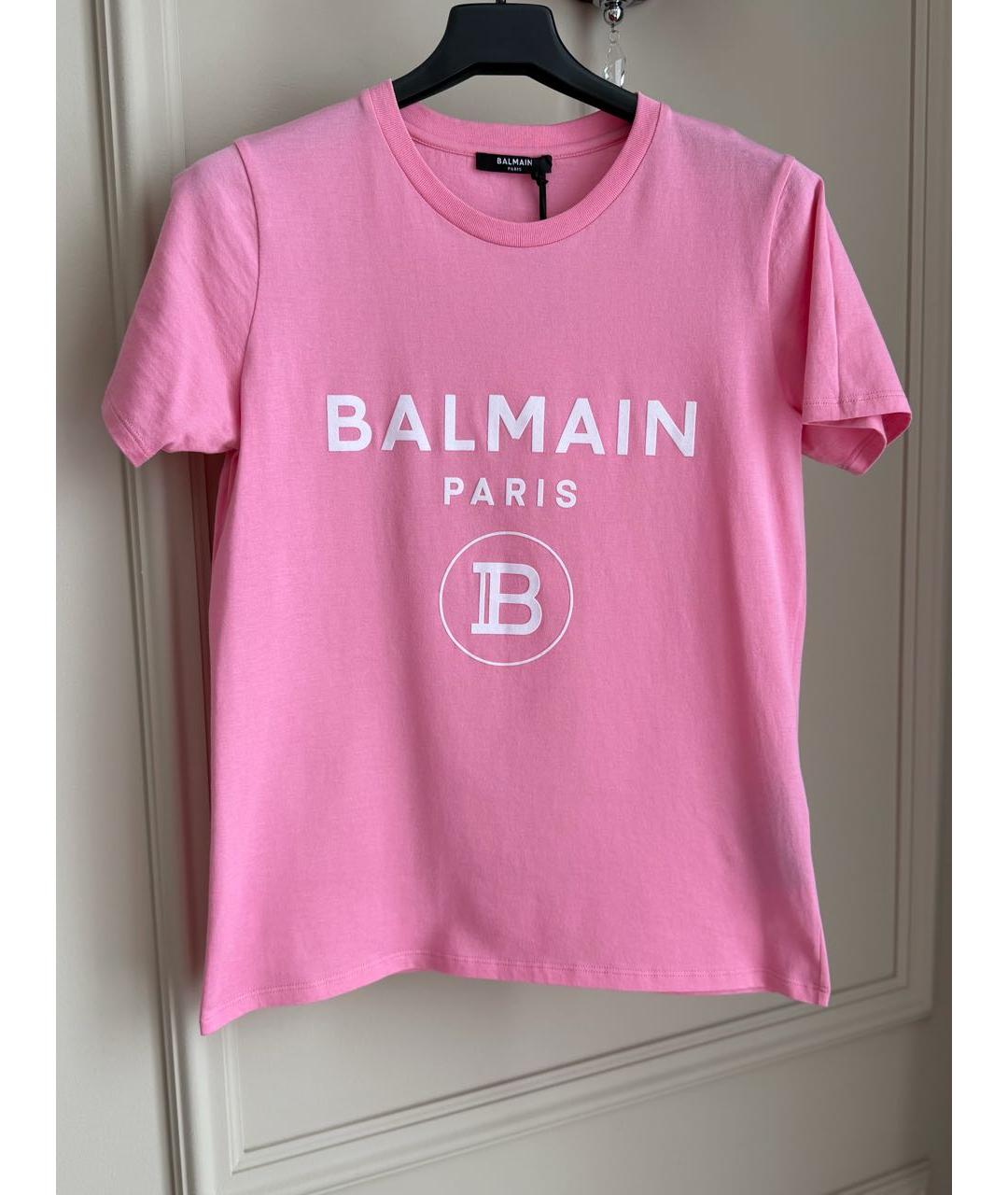BALMAIN Розовая хлопковая футболка, фото 5