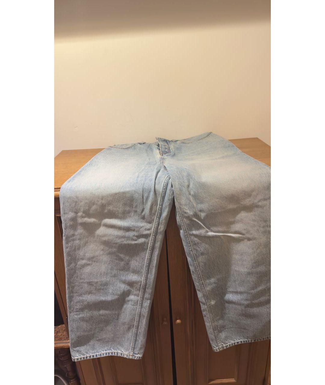 BALENCIAGA Голубые хлопковые прямые джинсы, фото 2