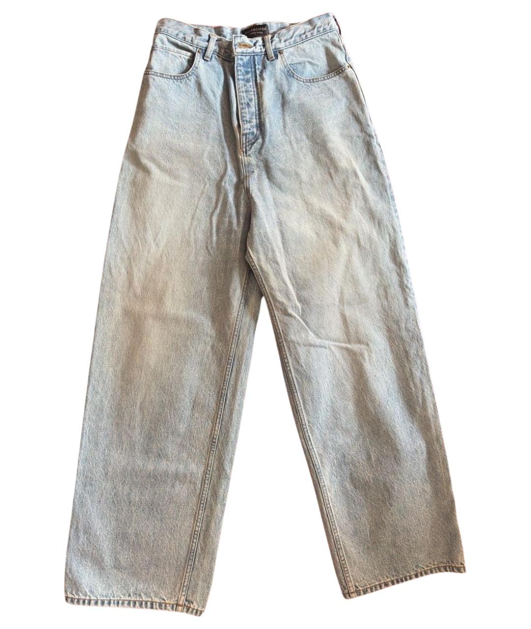 BALENCIAGA Голубые хлопковые прямые джинсы, фото 6