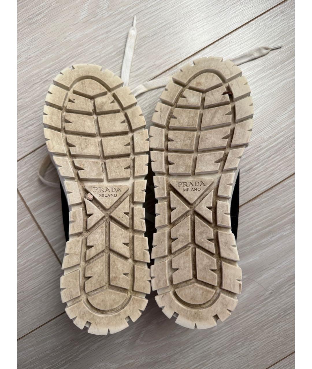 PRADA Черные текстильные кеды, фото 5