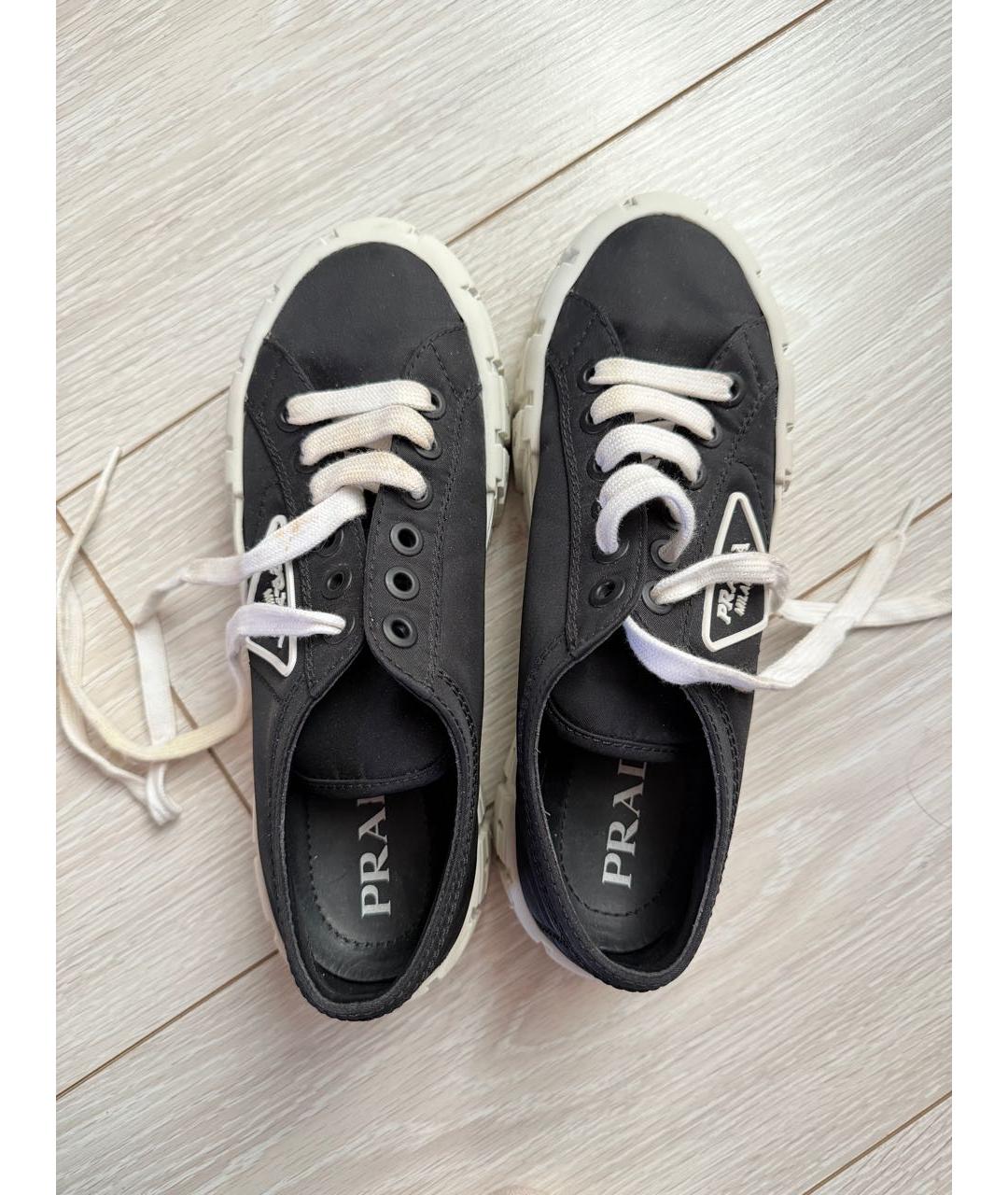 PRADA Черные текстильные кеды, фото 3