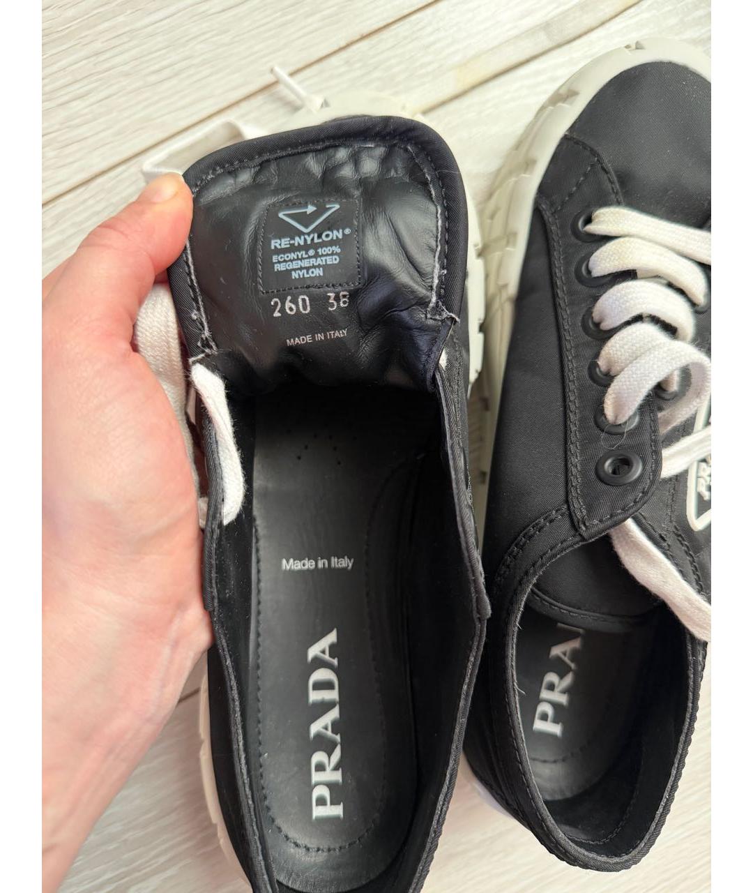 PRADA Черные текстильные кеды, фото 6