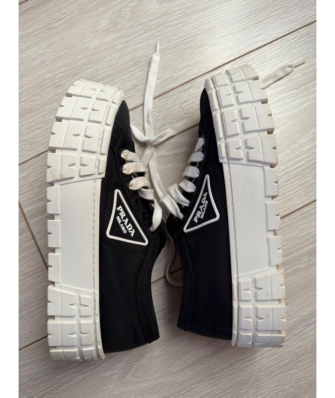 PRADA Черные текстильные кеды, фото 4