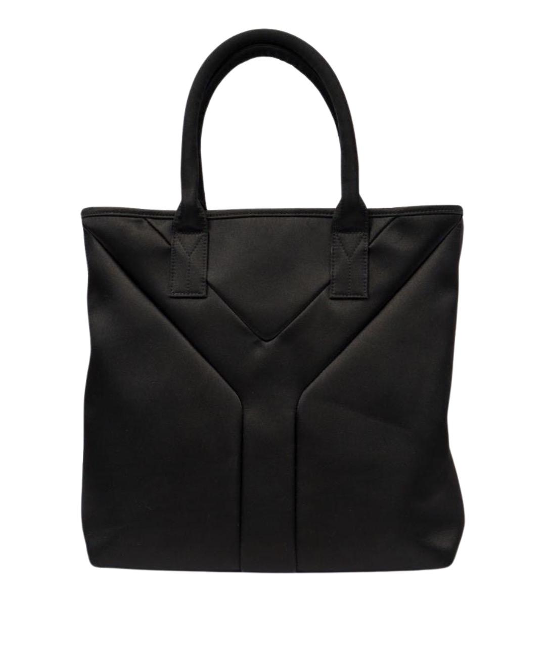 SAINT LAURENT Черная тканевая сумка тоут, фото 1