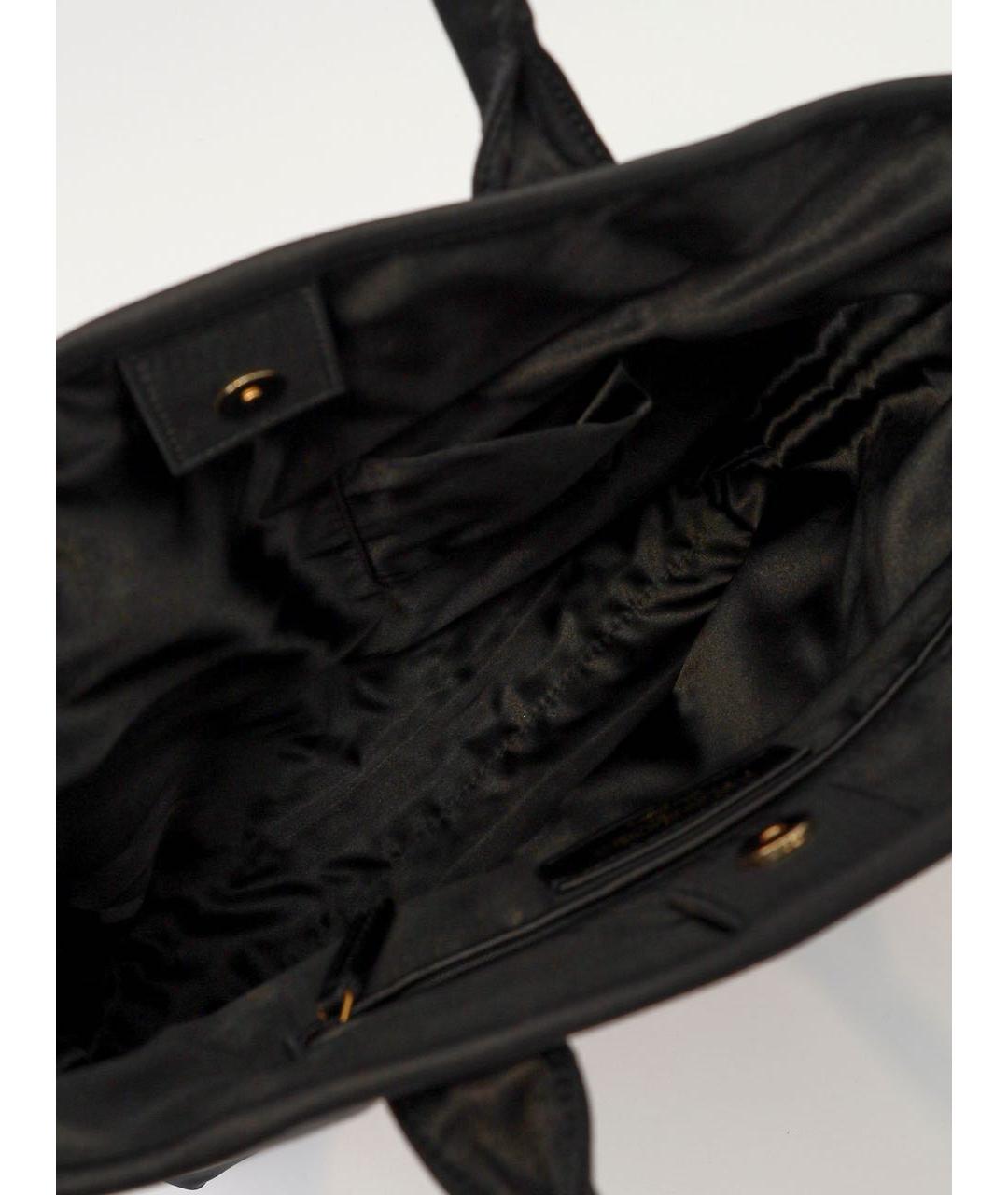 SAINT LAURENT Черная тканевая сумка тоут, фото 8