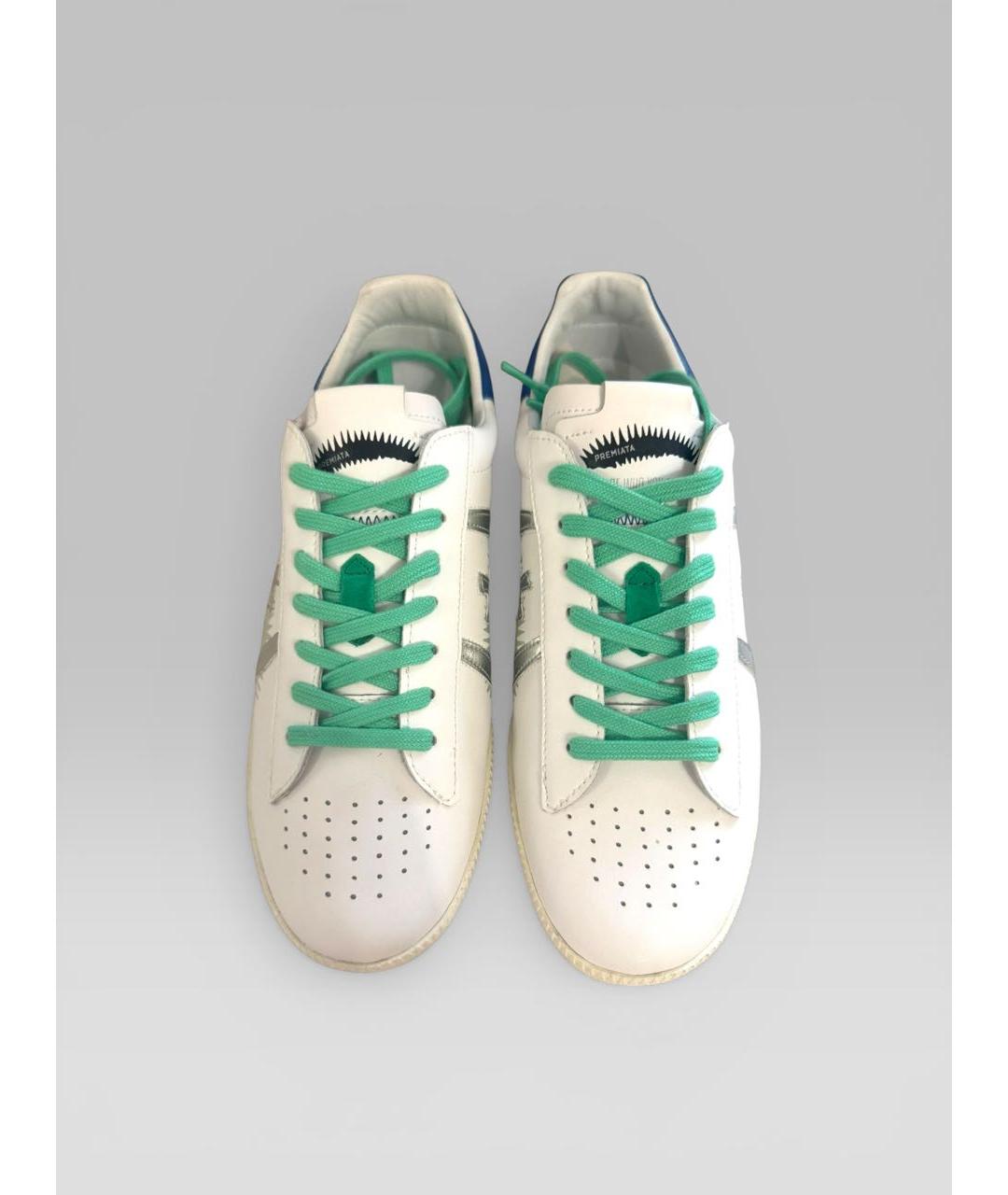 PREMIATA Белые кожаные низкие кроссовки / кеды, фото 3
