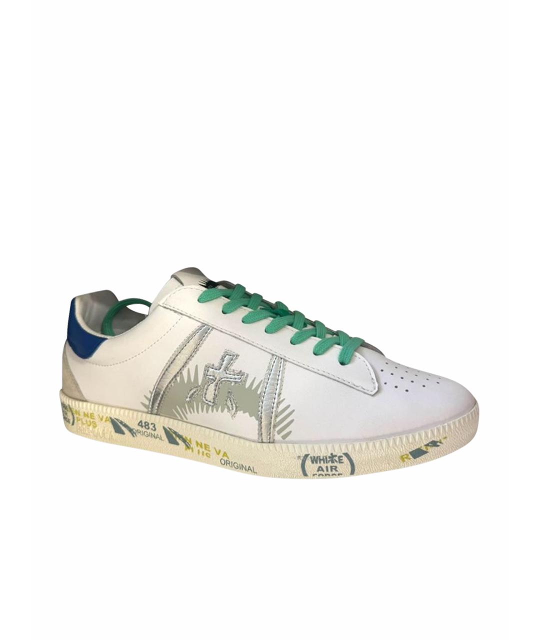 PREMIATA Белые кожаные низкие кроссовки / кеды, фото 1