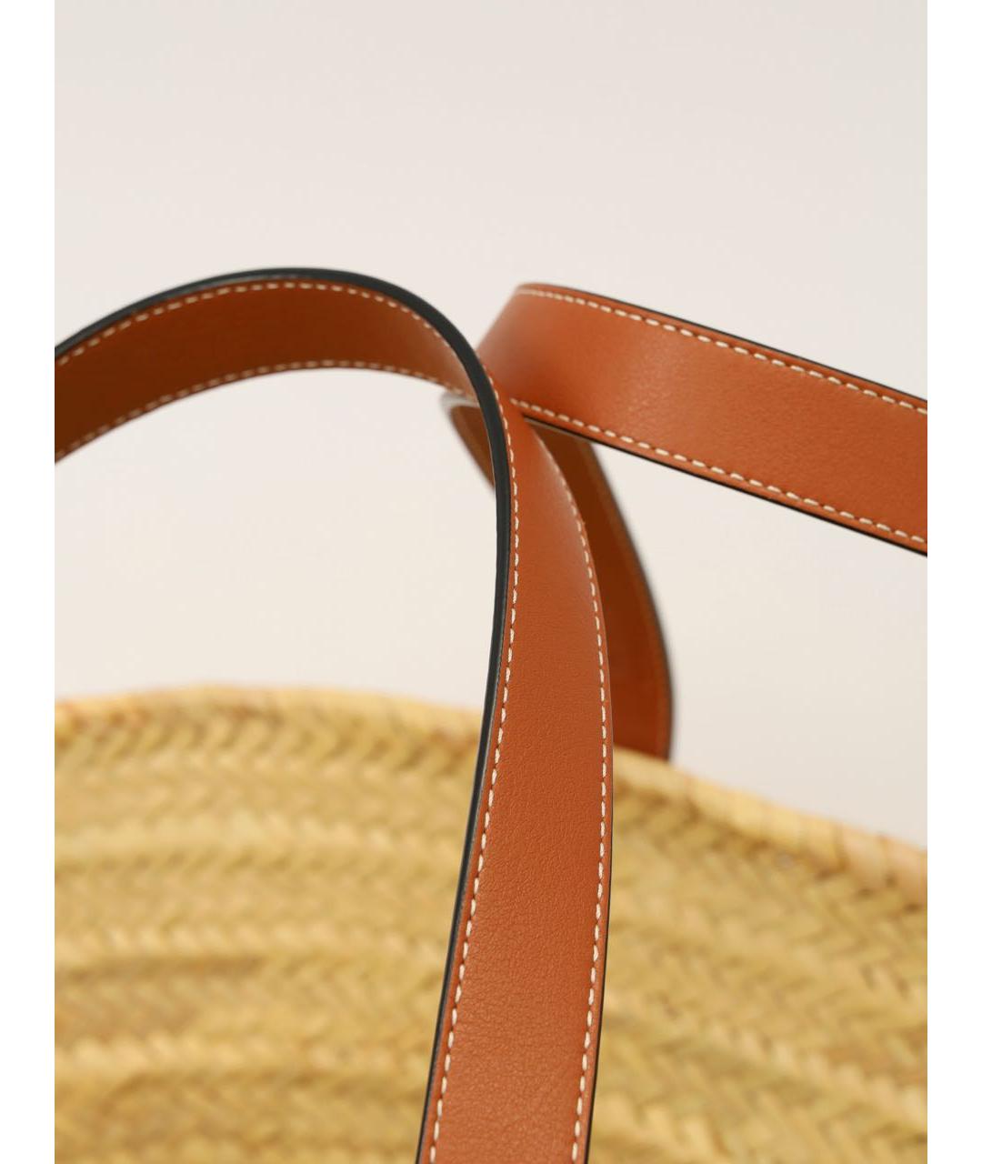 LOEWE Бежевая пелетеная пляжная сумка, фото 6