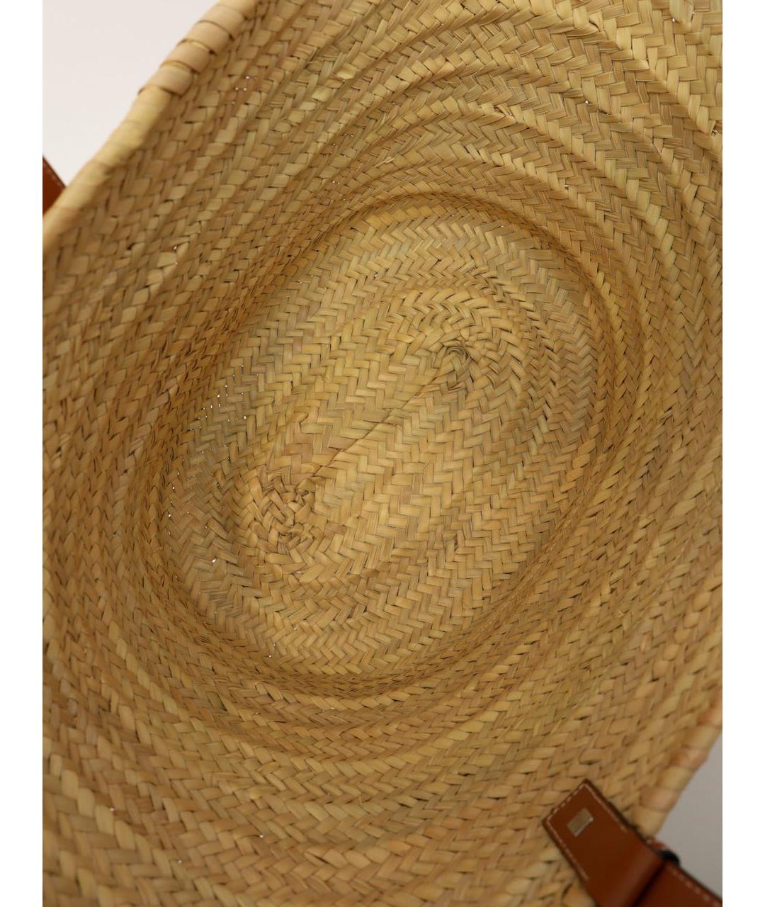 LOEWE Бежевая пелетеная пляжная сумка, фото 8