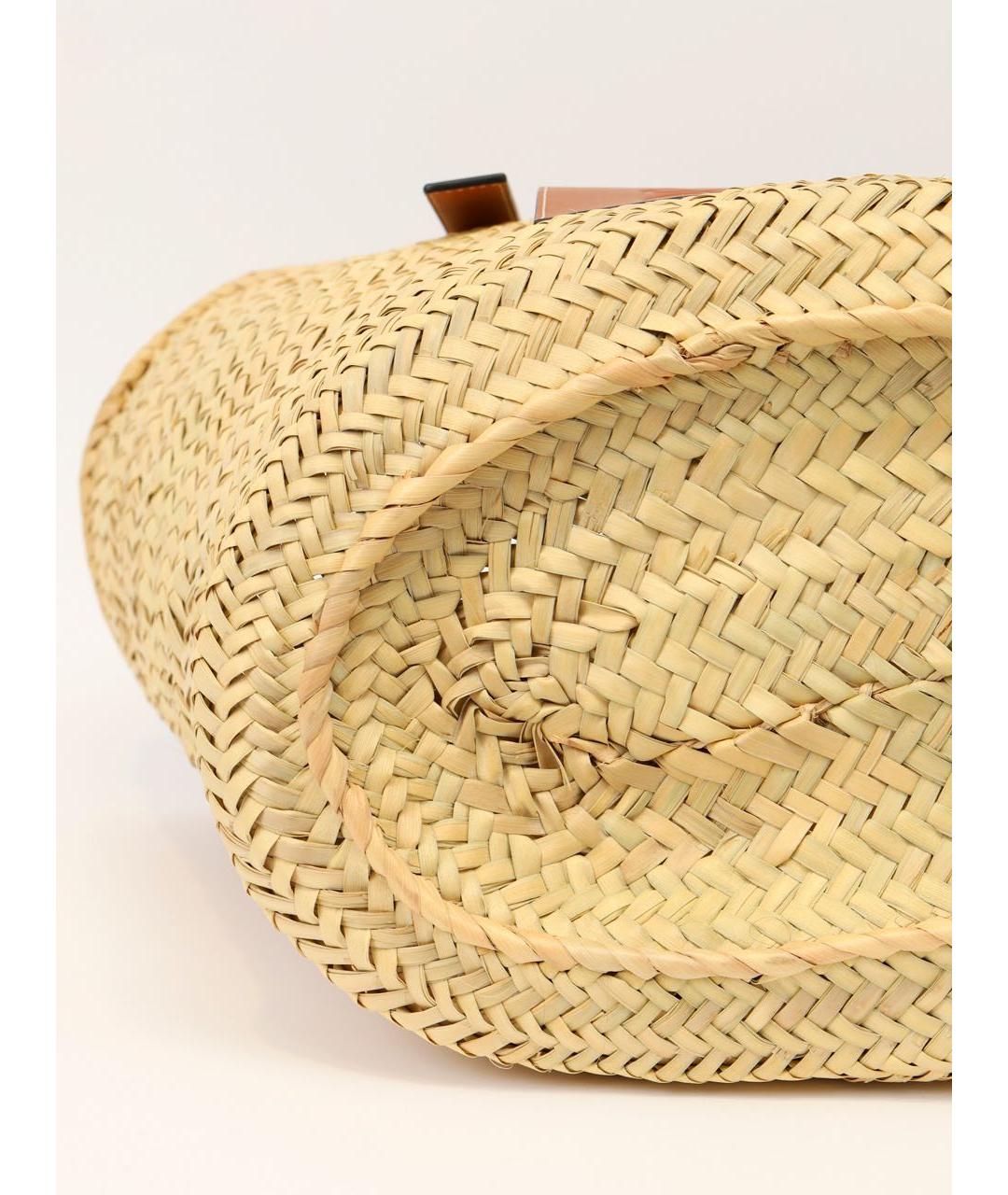 LOEWE Бежевая пелетеная пляжная сумка, фото 7